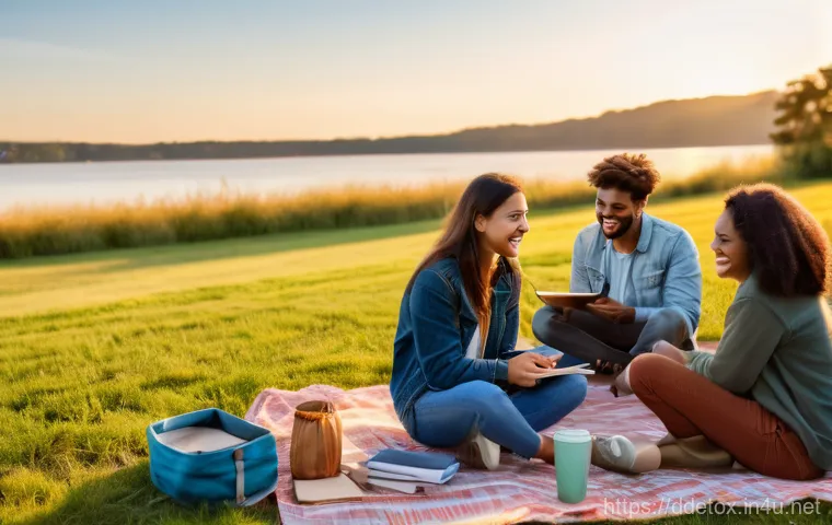 디지털디톡스와 디지털 건강 관리 - A cozy, sunlit living room with a young woman in her late 20s, dressed in comfortable casual wear (l...