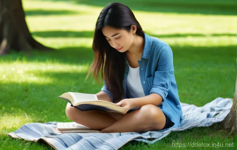 디지털디톡스와 SNS 해독 - **Image Prompt:** A young adult, looking overwhelmed and stressed, sitting in a dimly lit room. Mult...